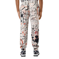 Pantalon de survêtement en coton à imprimé graffiti - Blanc naturel