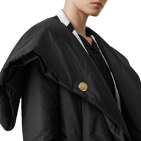 BLACK Manteau portefeuille en soie mélangée avec détail façon cape