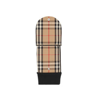 Moufles en cuir d'agneau avec logo et vintage check - Beige d'archive