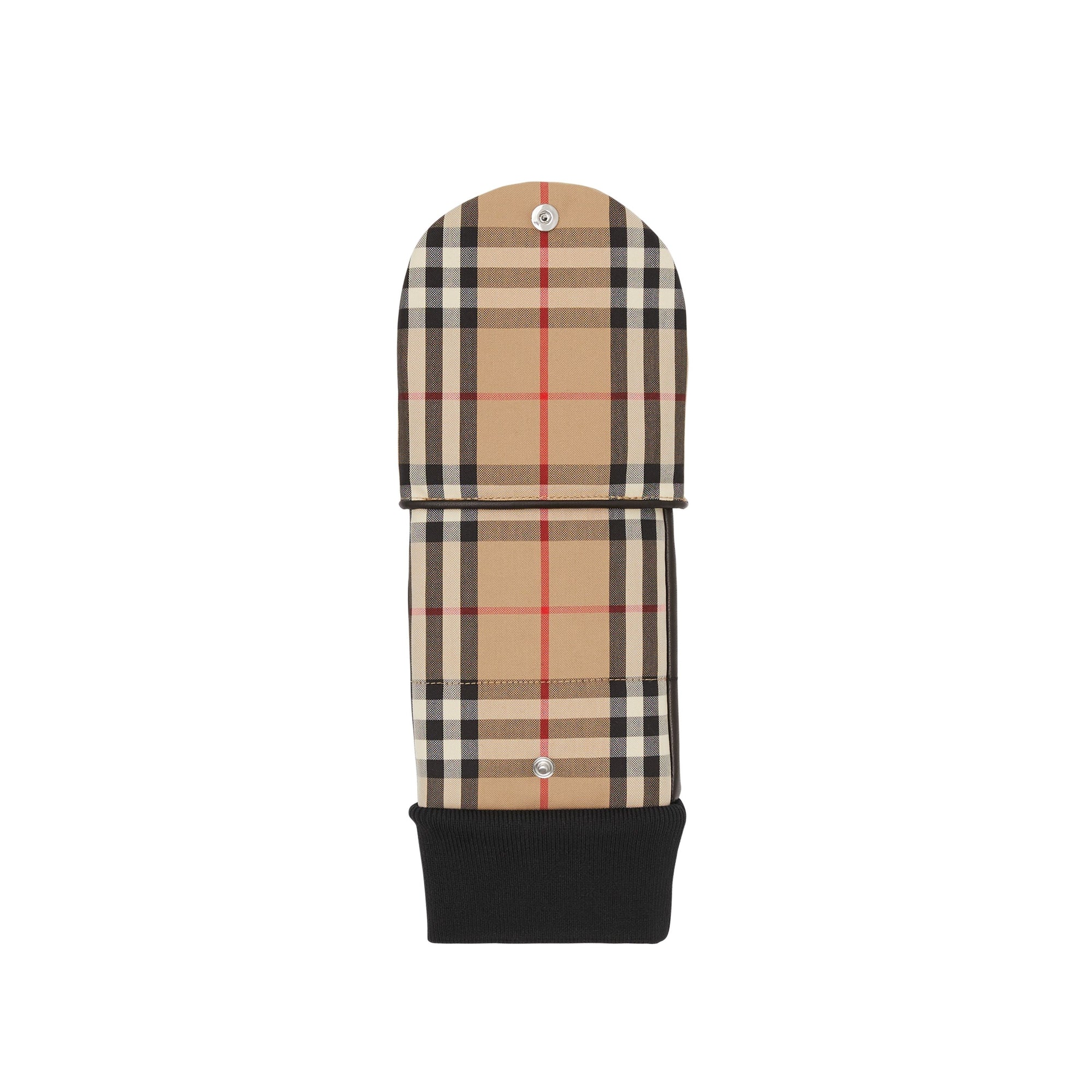 Moufles en cuir d'agneau avec logo et vintage check - Beige d'archive