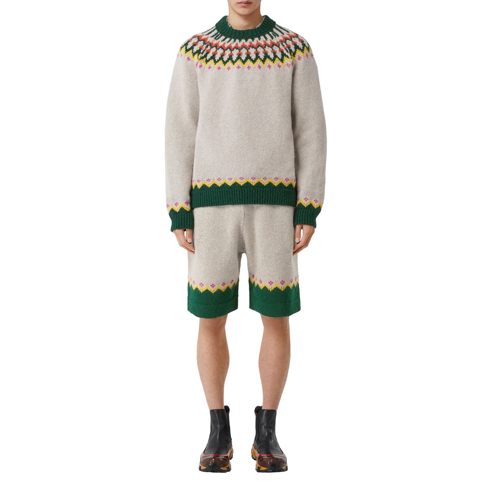 Short en laine à cordon de serrage et motif fair isle - Sésame