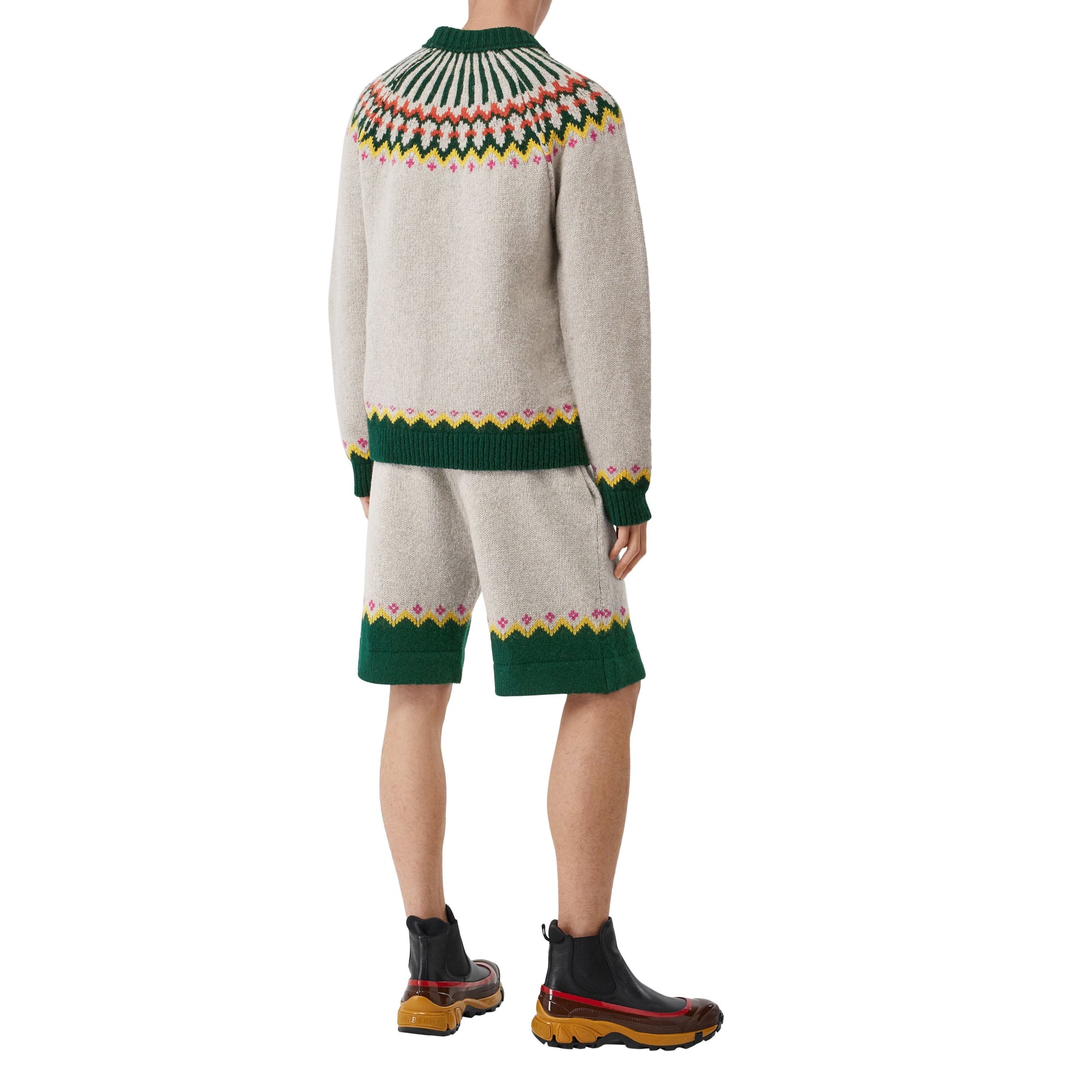 SESAME Short en laine à cordon de serrage et motif Fair Isle
