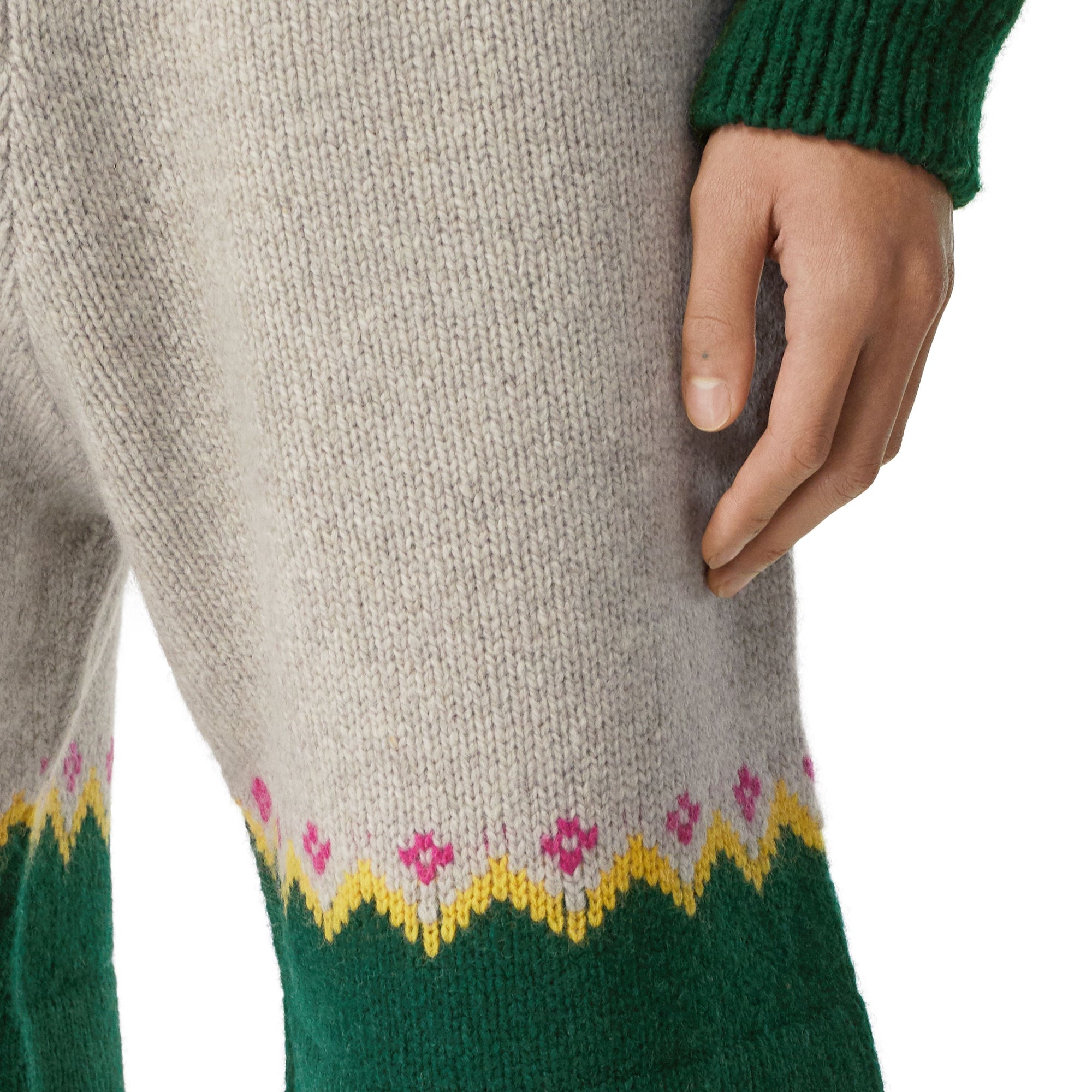 SESAME Short en laine à cordon de serrage et motif Fair Isle