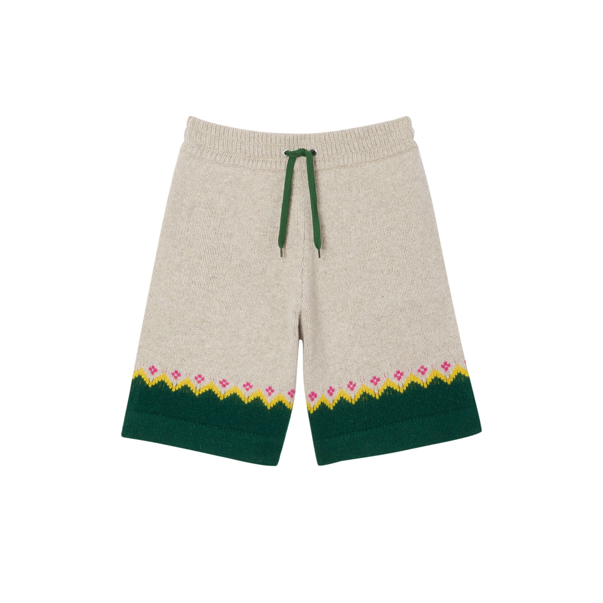 SESAME Short en laine à cordon de serrage et motif Fair Isle