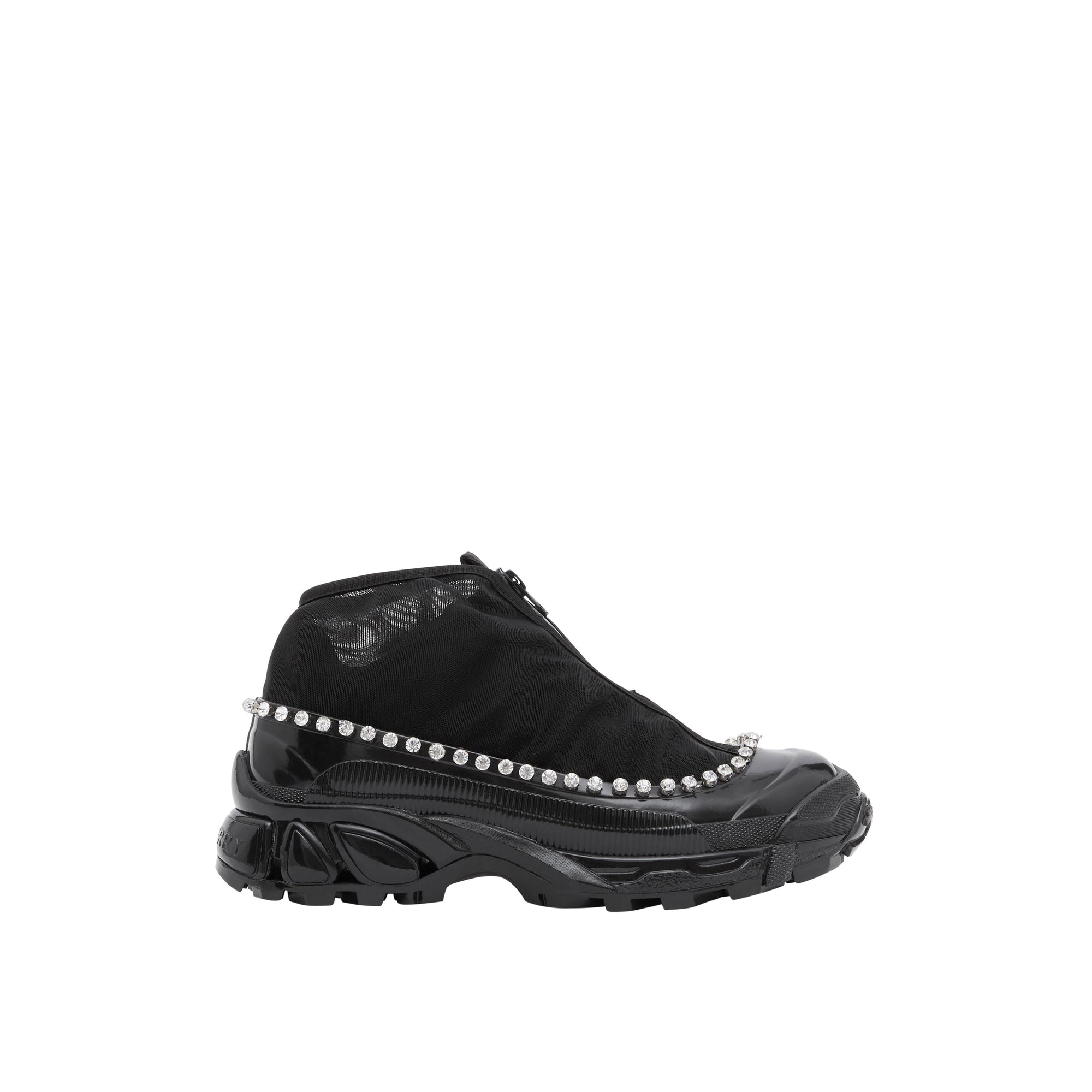 BLACK Sneakers Arthur en mesh, nylon et cuir velours avec cristaux