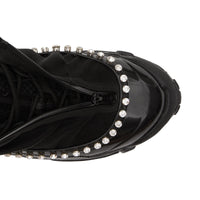 BLACK Sneakers Arthur en mesh, nylon et cuir velours avec cristaux