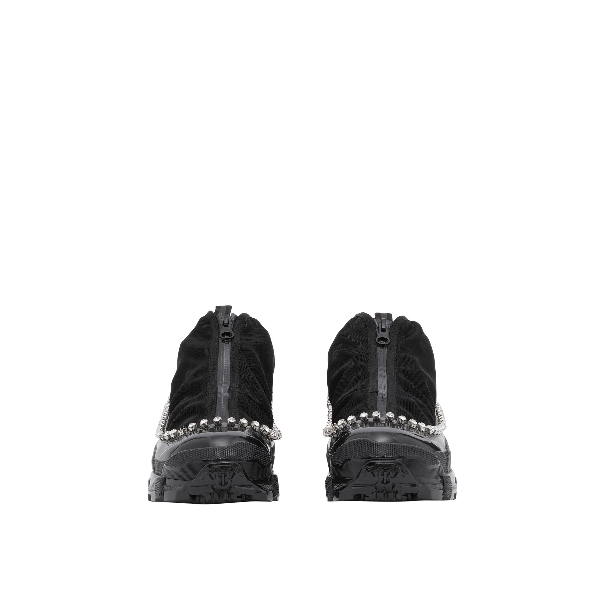 BLACK Sneakers Arthur en mesh, nylon et cuir velours avec cristaux