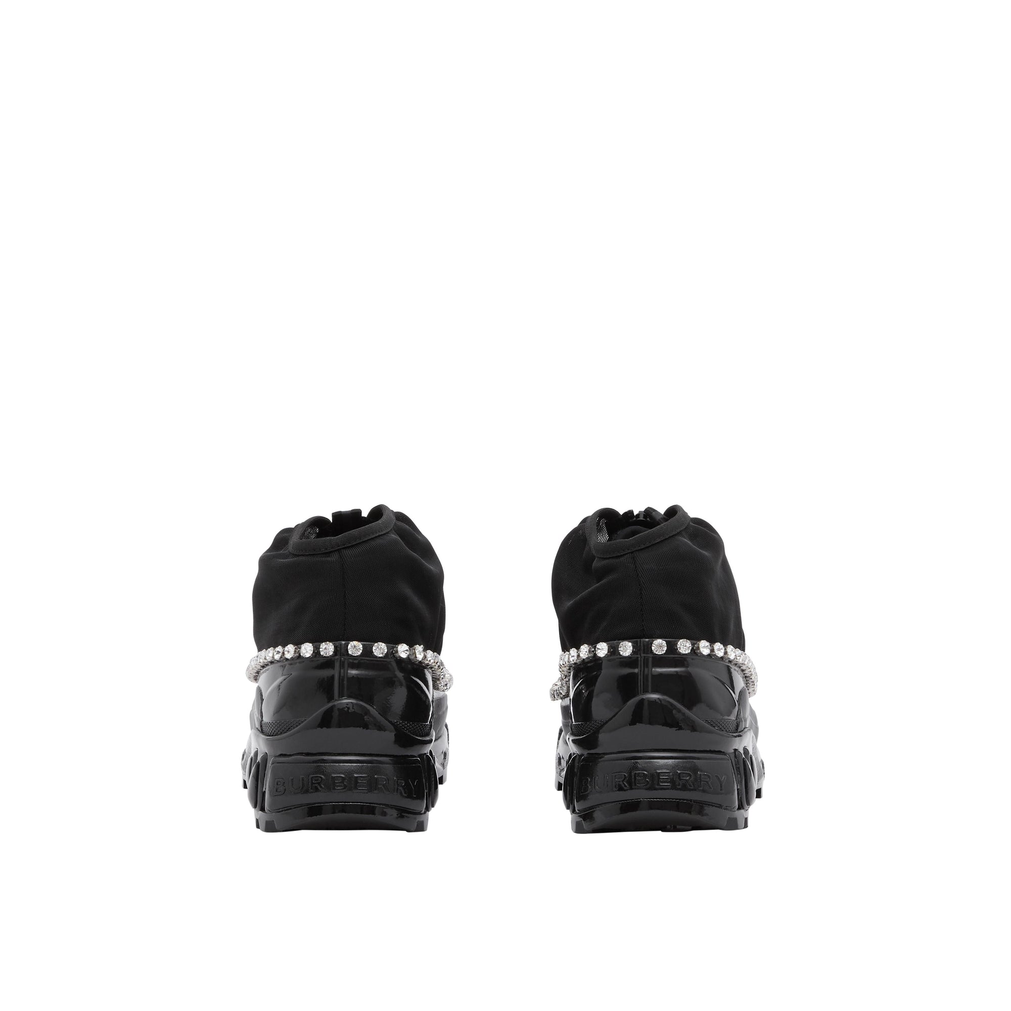 BLACK Sneakers Arthur en mesh, nylon et cuir velours avec cristaux