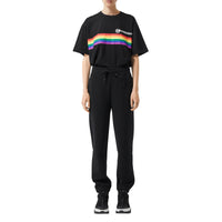BLACK T-shirt oversize en coton avec bande arc-en-ciel