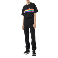 BLACK T-shirt oversize en coton avec bande arc-en-ciel