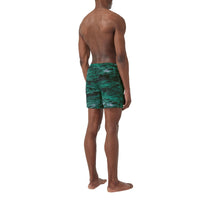 Short de bain avec cordon de serrage à imprimé marin - Bleu canard intense