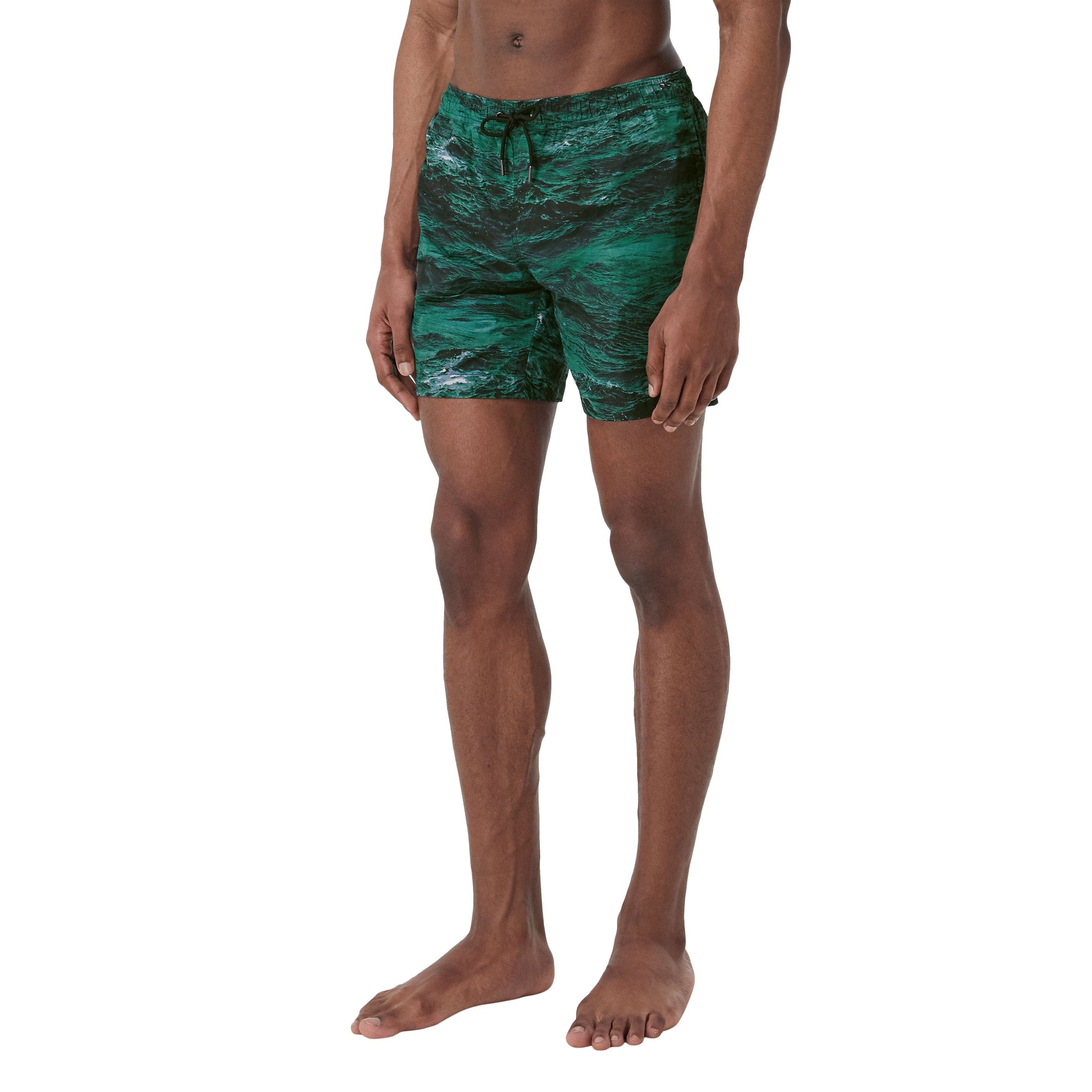Short de bain avec cordon de serrage à imprimé marin - Bleu canard intense