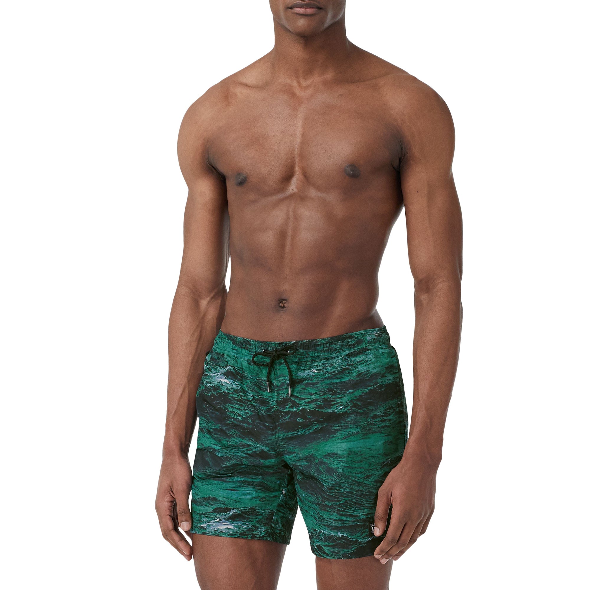 Short de bain avec cordon de serrage à imprimé marin - Bleu canard intense