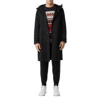 BLACK Manteau à capuche en cachemire double face