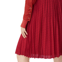 BRIGHT RED IP PAT Jupe plissée Monogram