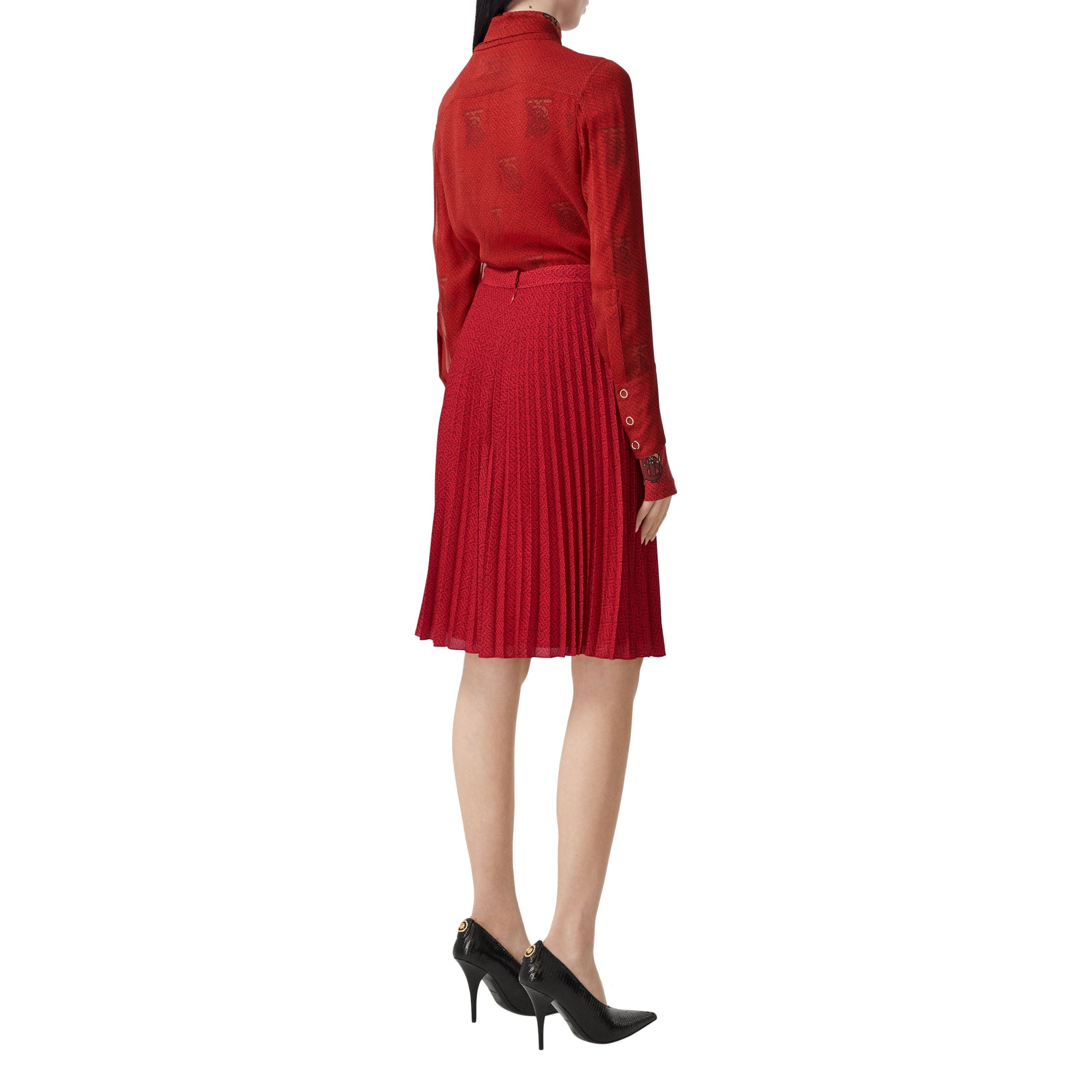 BRIGHT RED IP PAT Jupe plissée Monogram