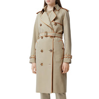 Trench en gabardine de coton passepoilé - Miel & orange