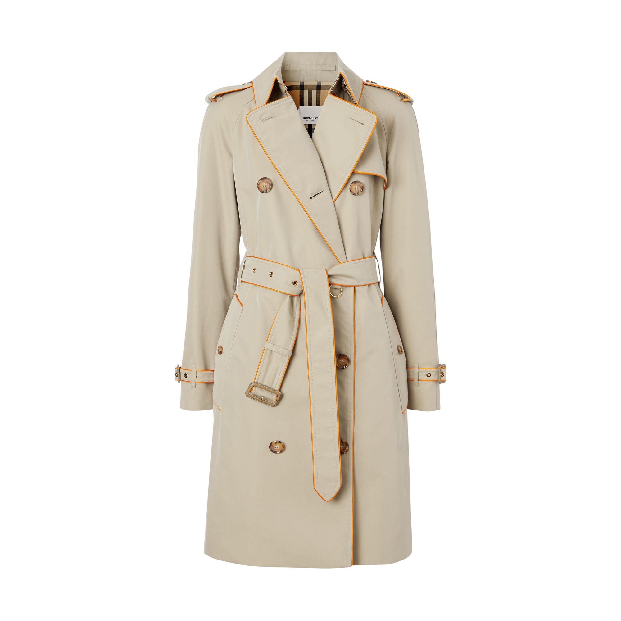 HONEY Trench en gabardine de coton passepoilé