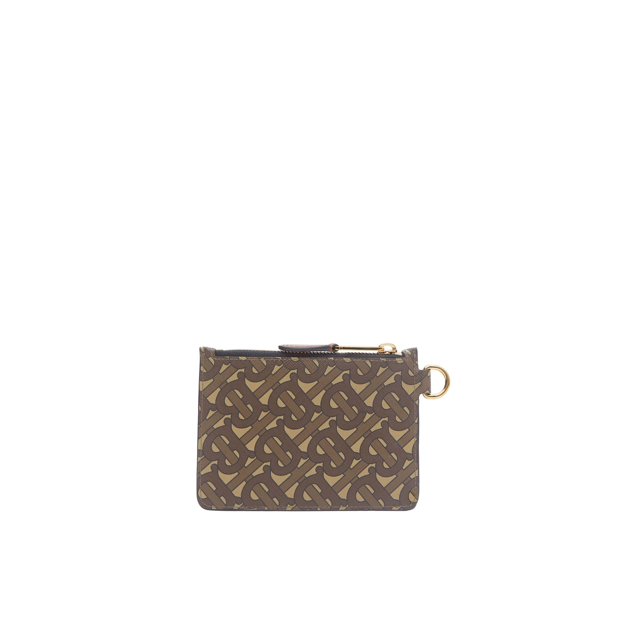 Porte-monnaie zippé en toile écologique monogram - Brun bride