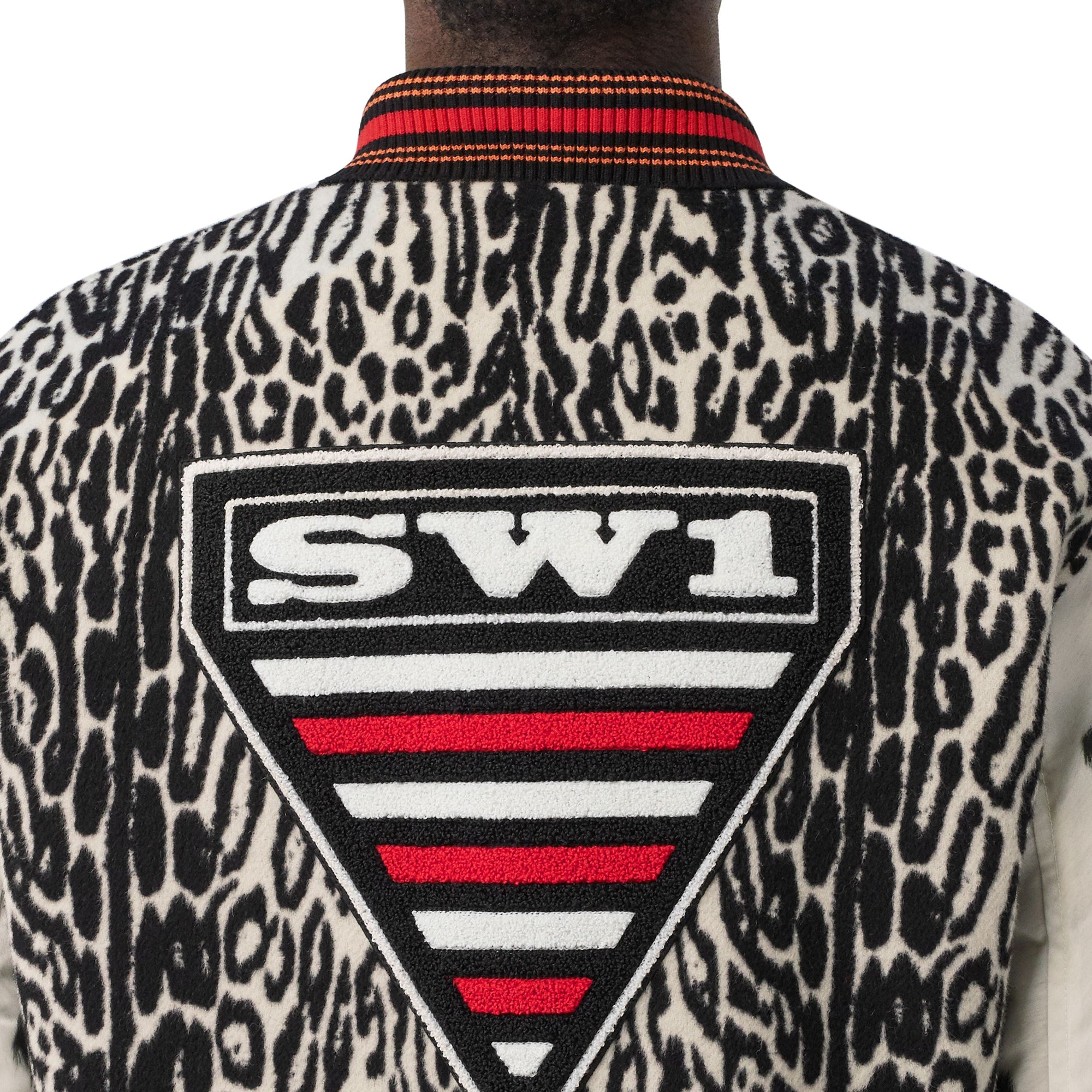 Bomber en jacquard de laine à motif léopard - Noir