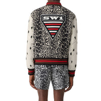 BLACK IP PAT Bomber en jacquard de laine à motif léopard