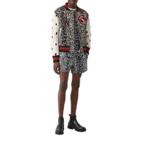 BLACK IP PAT Bomber en jacquard de laine à motif léopard