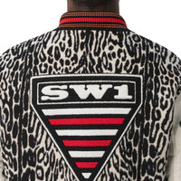 BLACK IP PAT Bomber en jacquard de laine à motif léopard