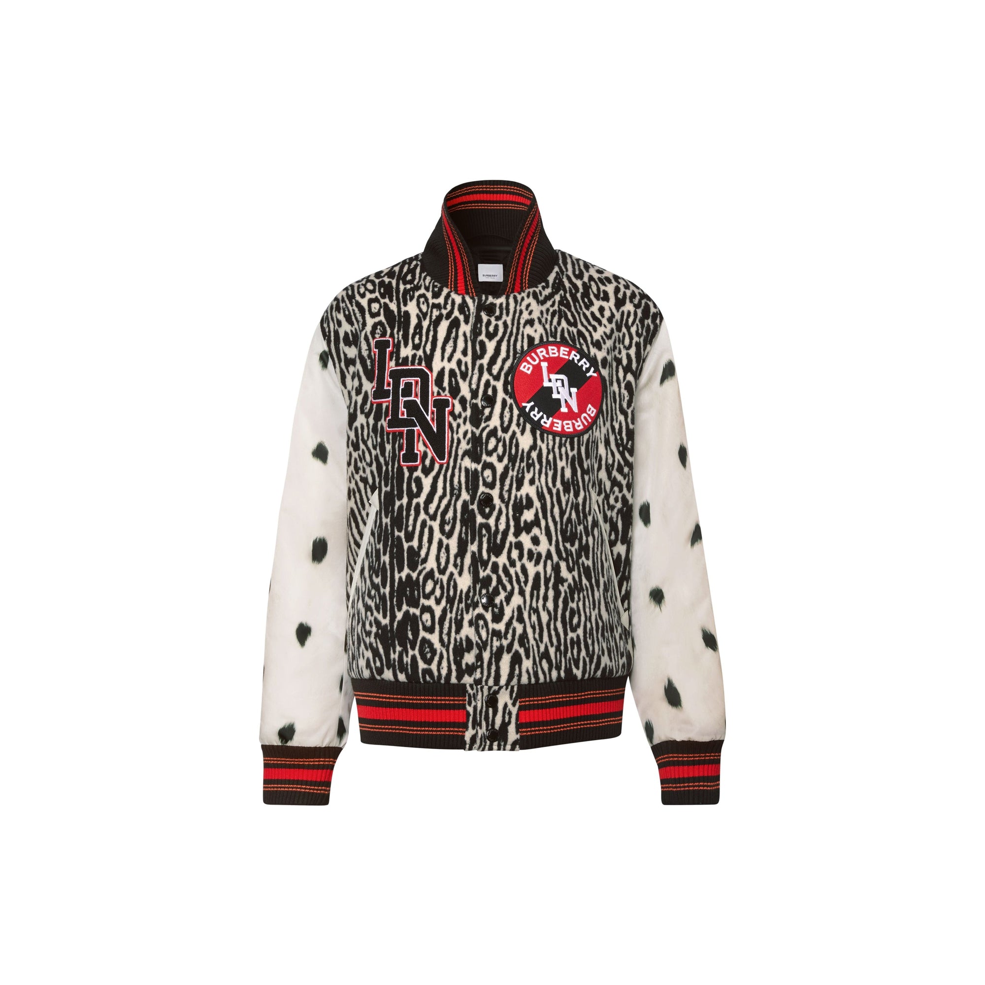Bomber en jacquard de laine à motif léopard - Noir
