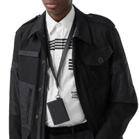 Dragonne en tissu london check et cuir - Anthracite sombre