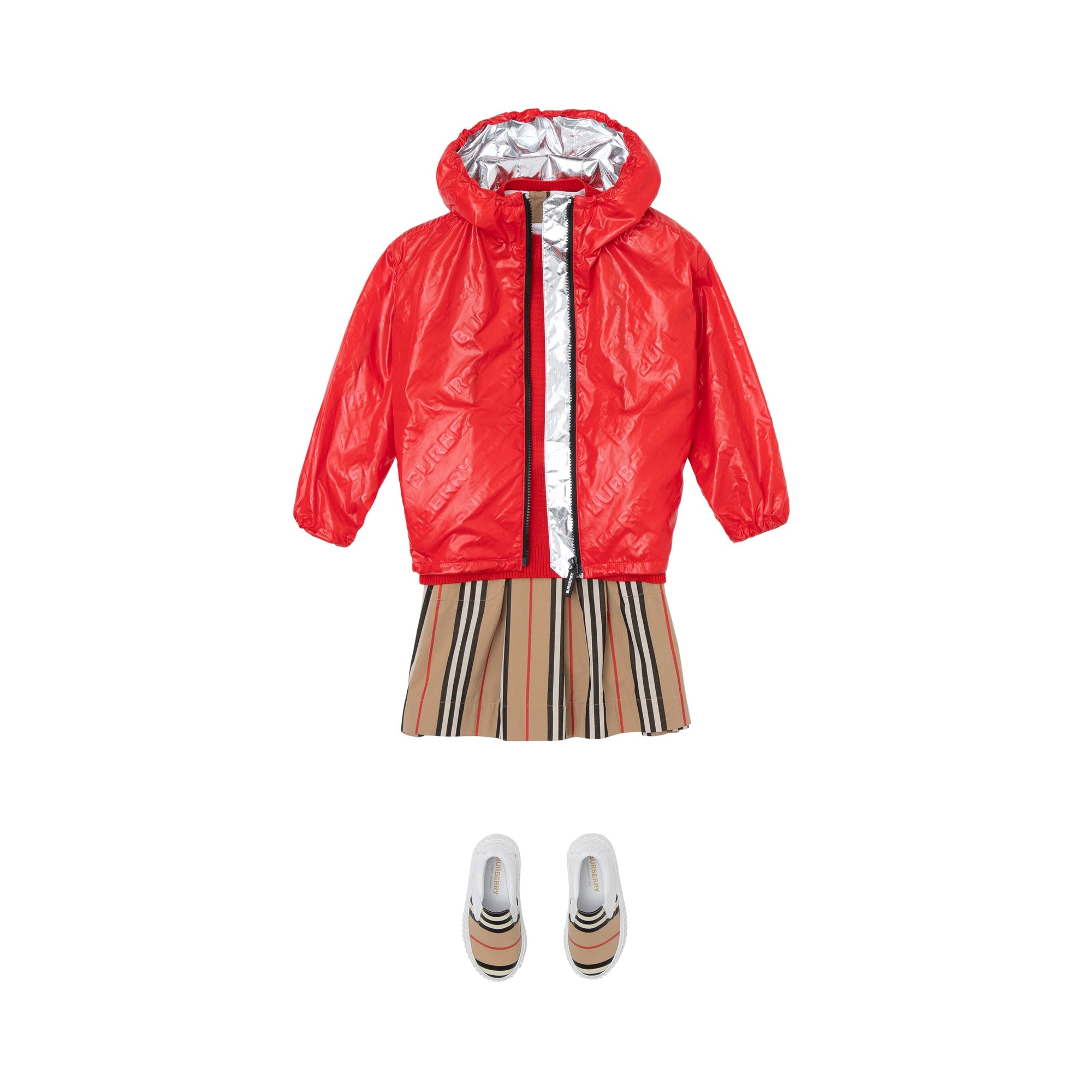 BRIGHT RED Veste légère à capuche avec logo