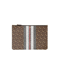BRIDLE BROWN Pochette en toile écologique rayée Monogram
