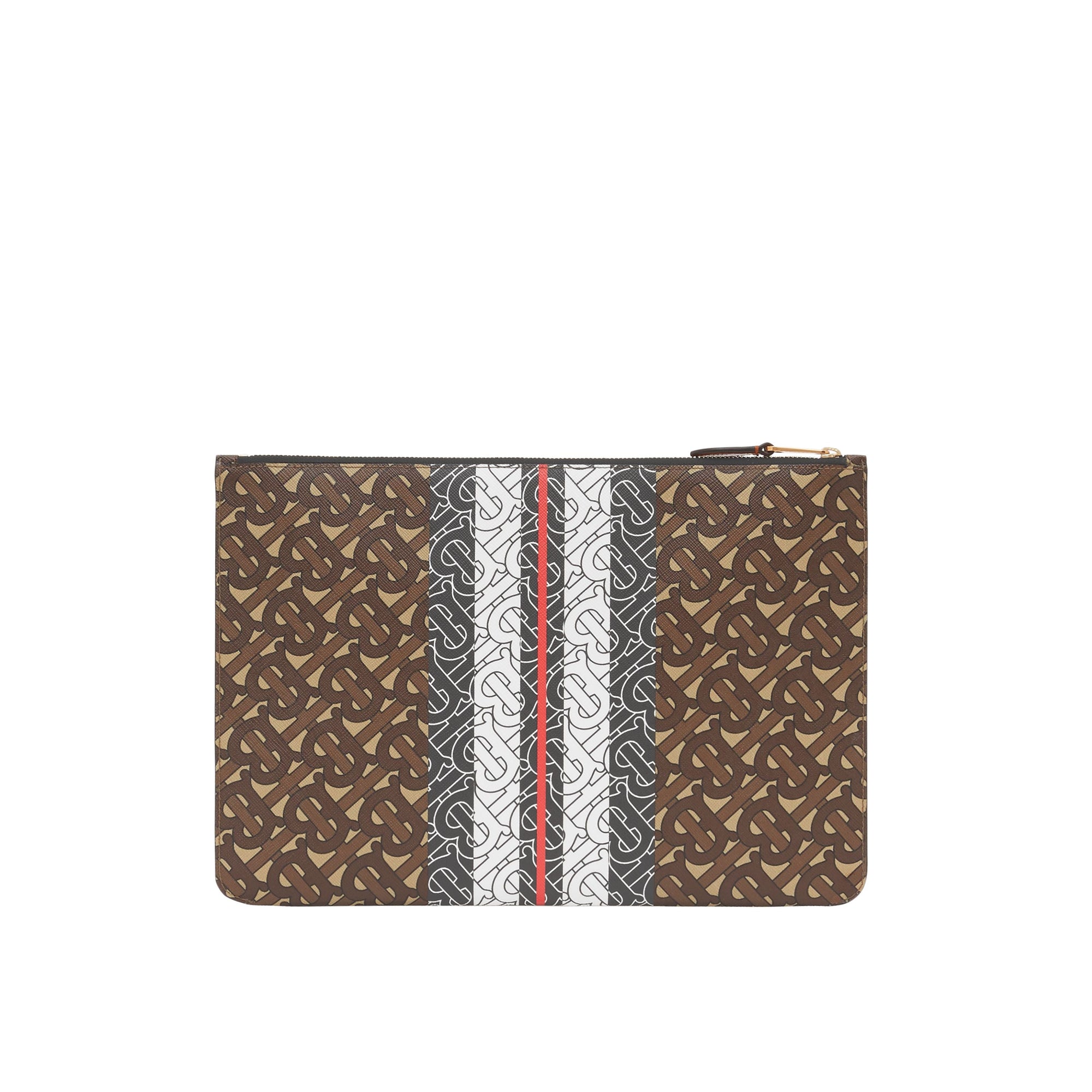 BRIDLE BROWN Pochette en toile écologique rayée Monogram