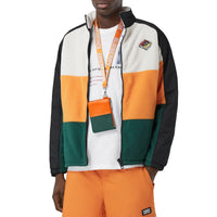 ORANGE/GREEN Porte-monnaie zippé en cuir color-block