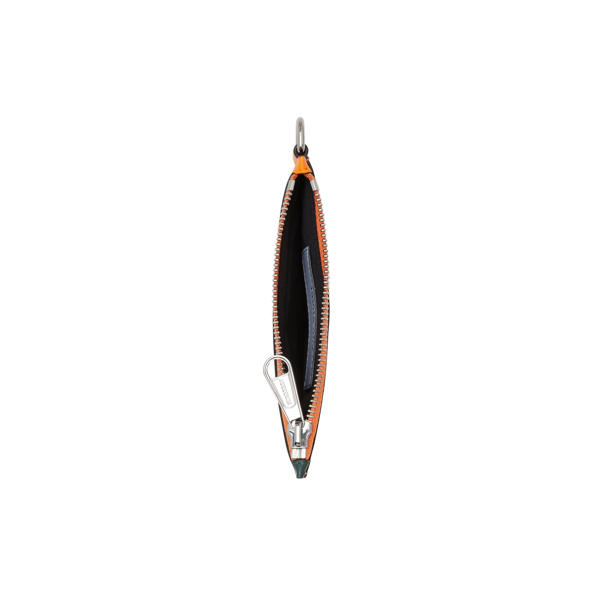 ORANGE/GREEN Porte-monnaie zippé en cuir color-block