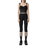 Haut façon corset en jersey stretch avec logo - Noir