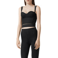 Haut façon corset en jersey stretch avec logo - Noir