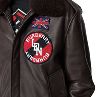 DARK BROWN Bombardier avec col en shearling et gilet intérieur amovibles