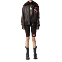 DARK BROWN Bombardier avec col en shearling et gilet intérieur amovibles