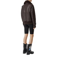 DARK BROWN Bombardier avec col en shearling et gilet intérieur amovibles