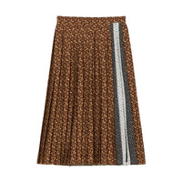 DARK MOCHA IP PTTN Jupe plissée en crêpe rayée Monogram
