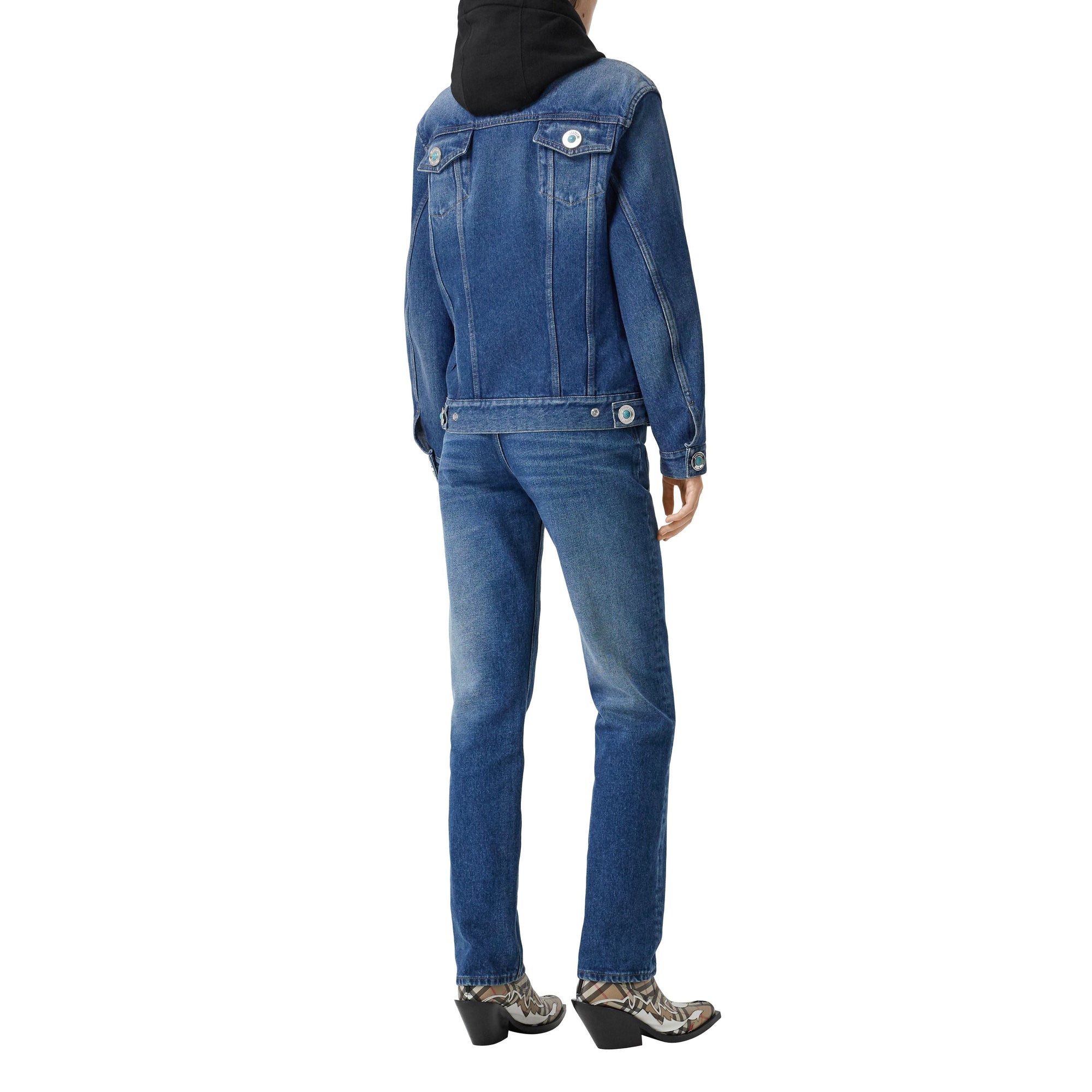 INDIGO Veste en denim déstructurée avec logo