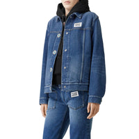 Veste en denim déstructurée avec logo - Indigo