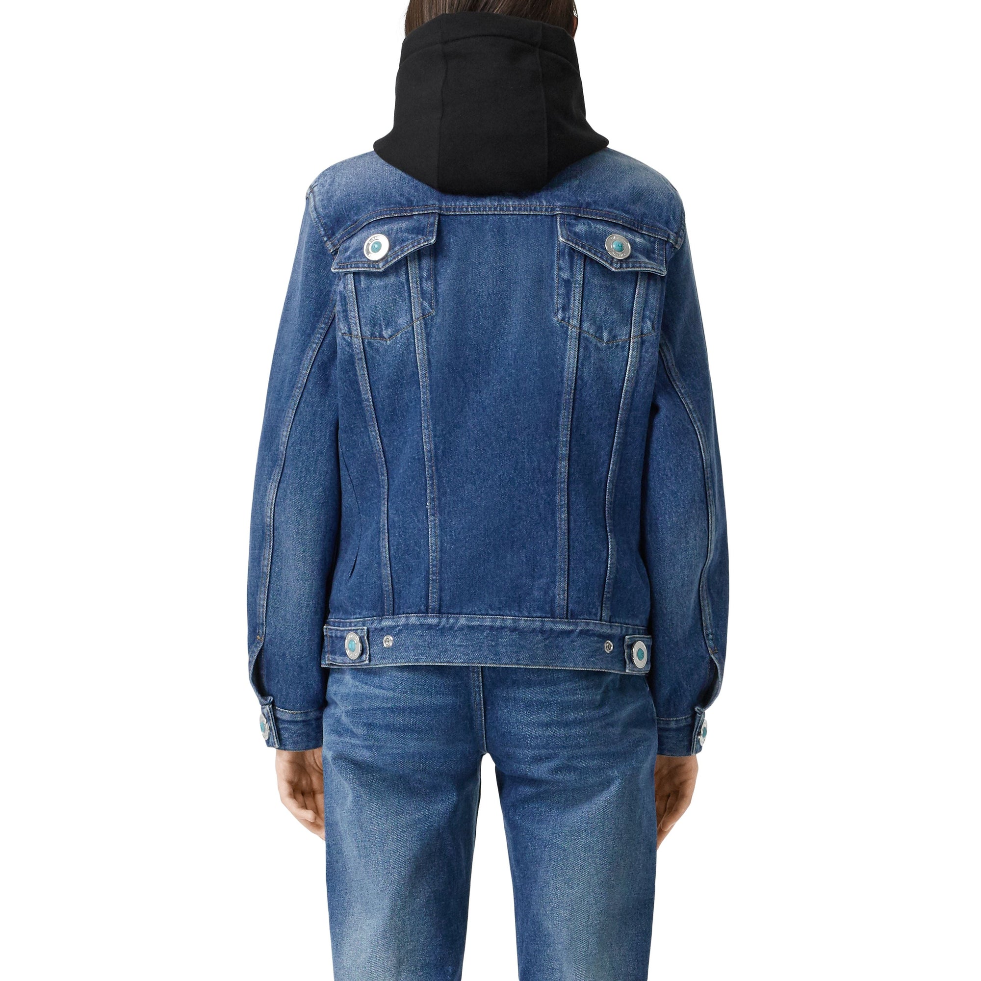 Veste en denim déstructurée avec logo - Indigo