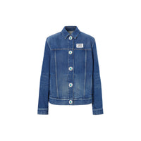 Veste en denim déstructurée avec logo - Indigo