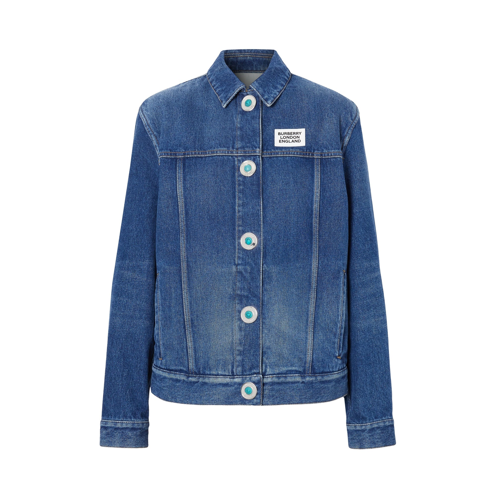 INDIGO Veste en denim déstructurée avec logo