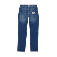 INDIGO Jean droit déstructuré avec logo