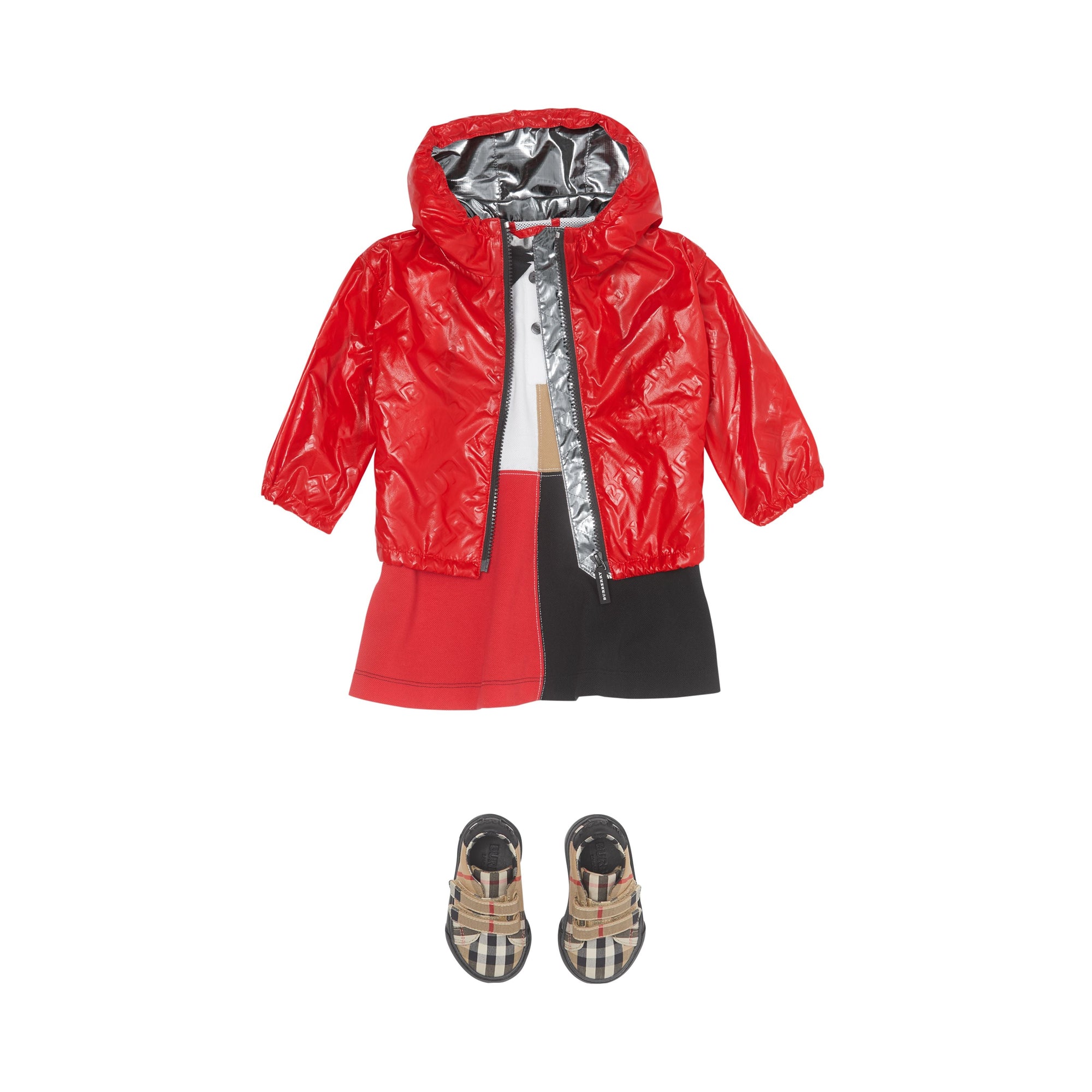 BRIGHT RED Veste légère à capuche avec logo
