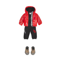 Veste légère à capuche avec logo - Rouge vif