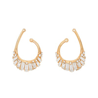 Manchette d'oreille plaquée or avec cristaux - Or clair & cristal