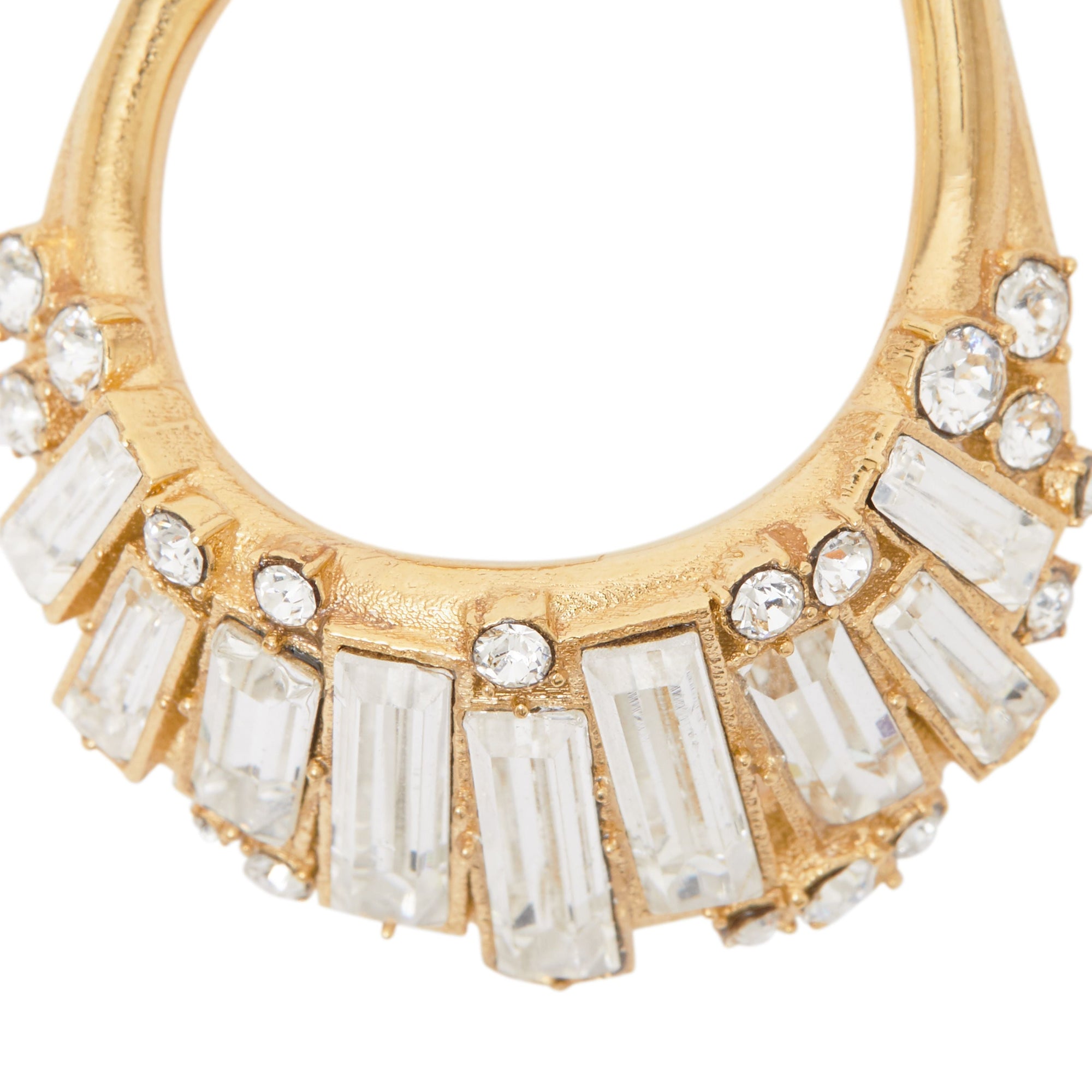 Manchette d'oreille plaquée or avec cristaux - Or clair & cristal